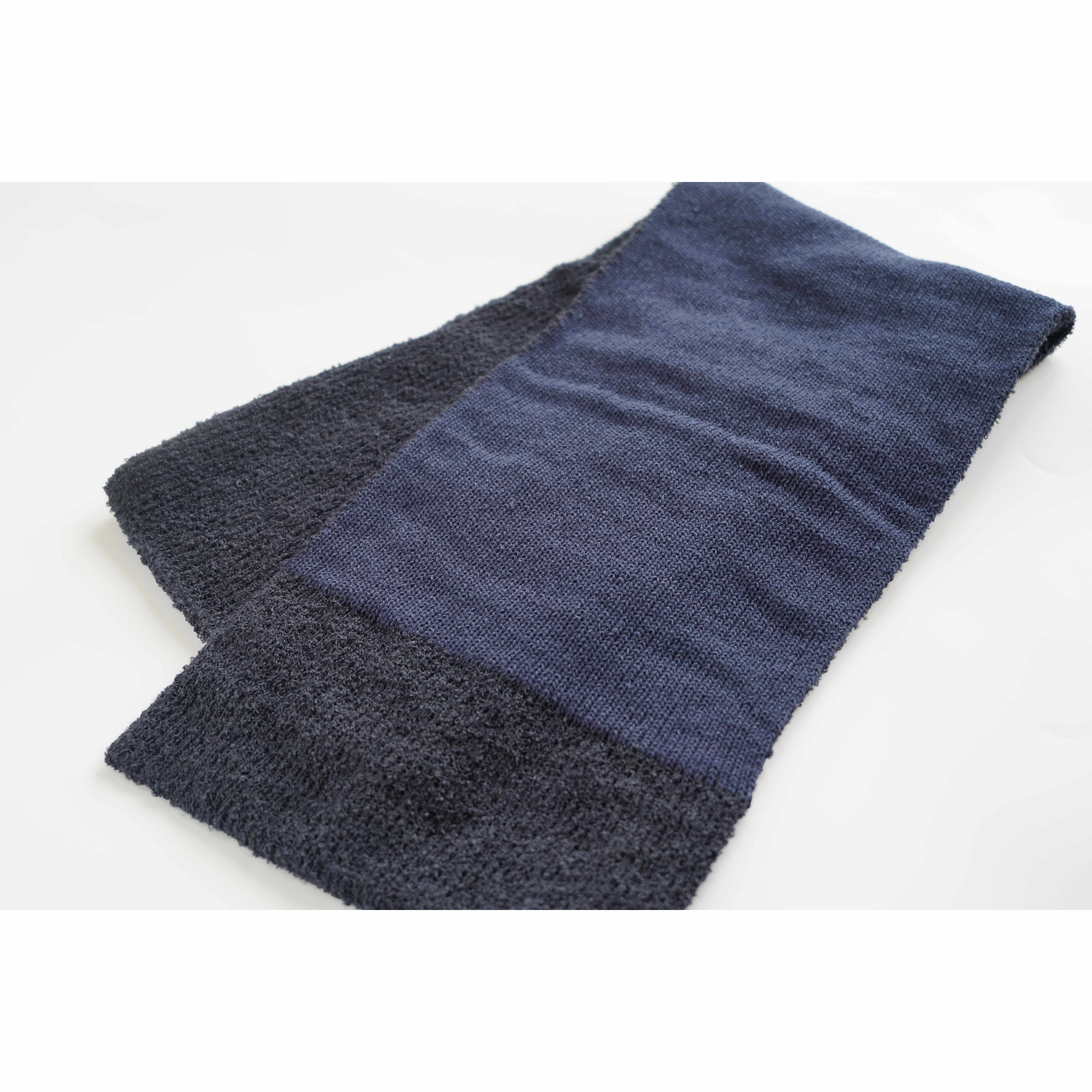 内側シルク2重編み ウール混のもこもこマフラー