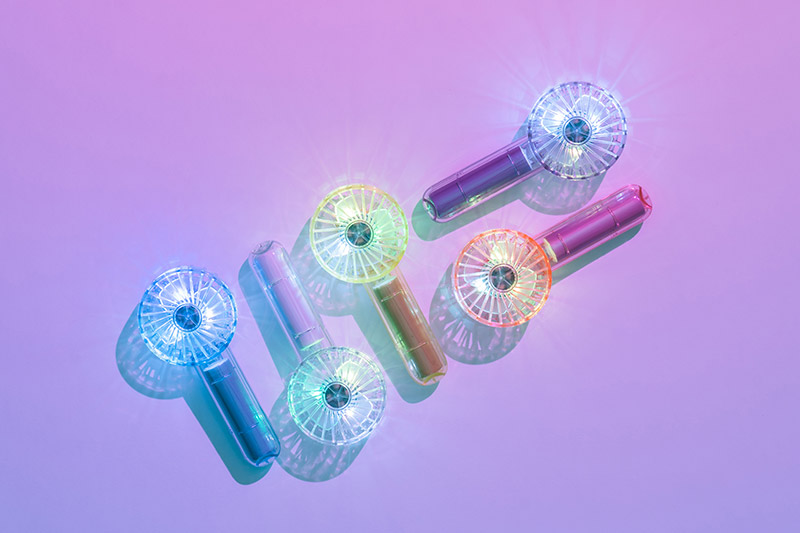 好みの色で組み合わせ！名入れミラーと光るミニクリアファンセット