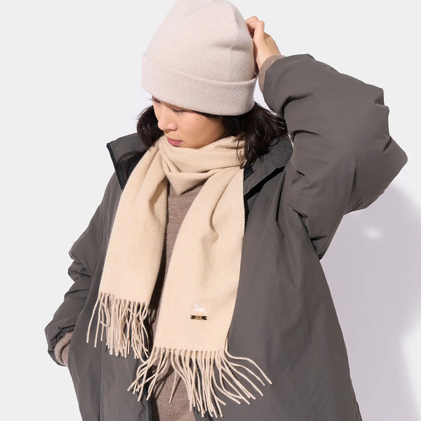全国送料無料】GOBI オーガニックカシミヤ100％マフラー＜170cm 