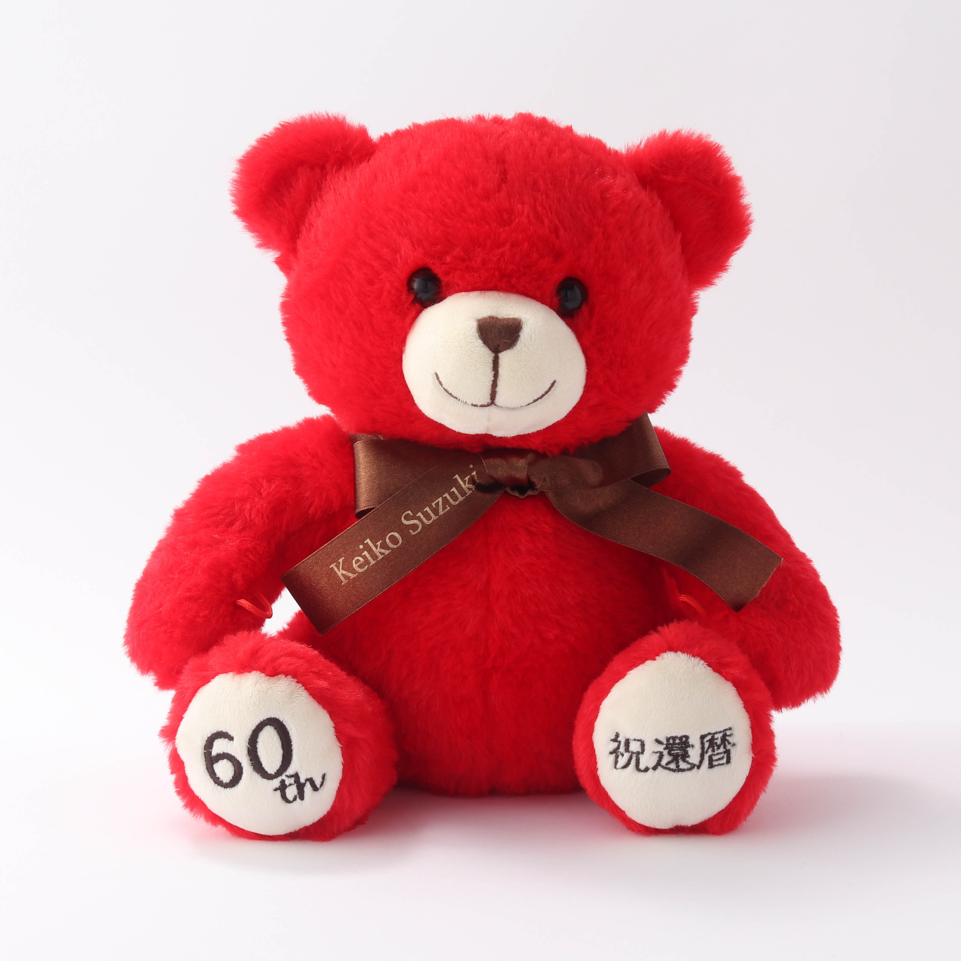 テディベア　Red 名入れ】還暦フタ付サーモタンブラー&刺繍テディベア | TANP（タンプ