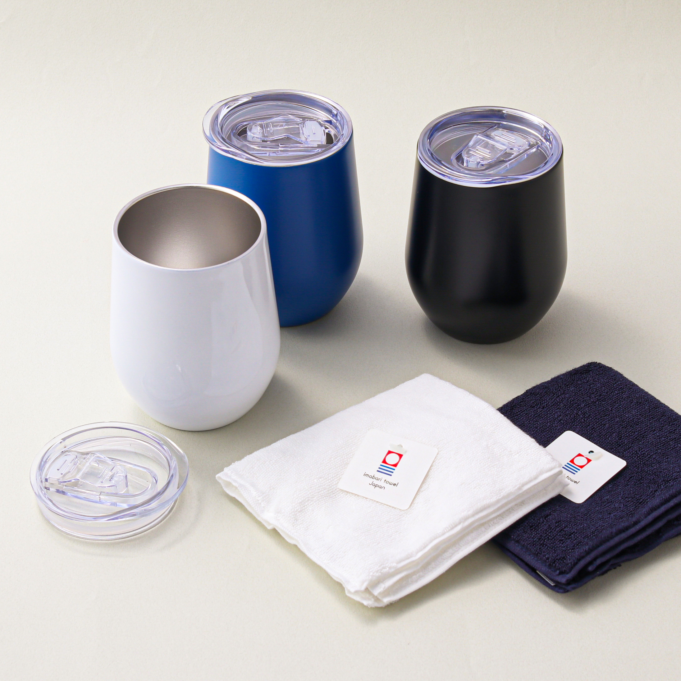 【贈り物上手が選ぶギフト】 今治ハンカチタオル＆タンブラーのギフトBOX