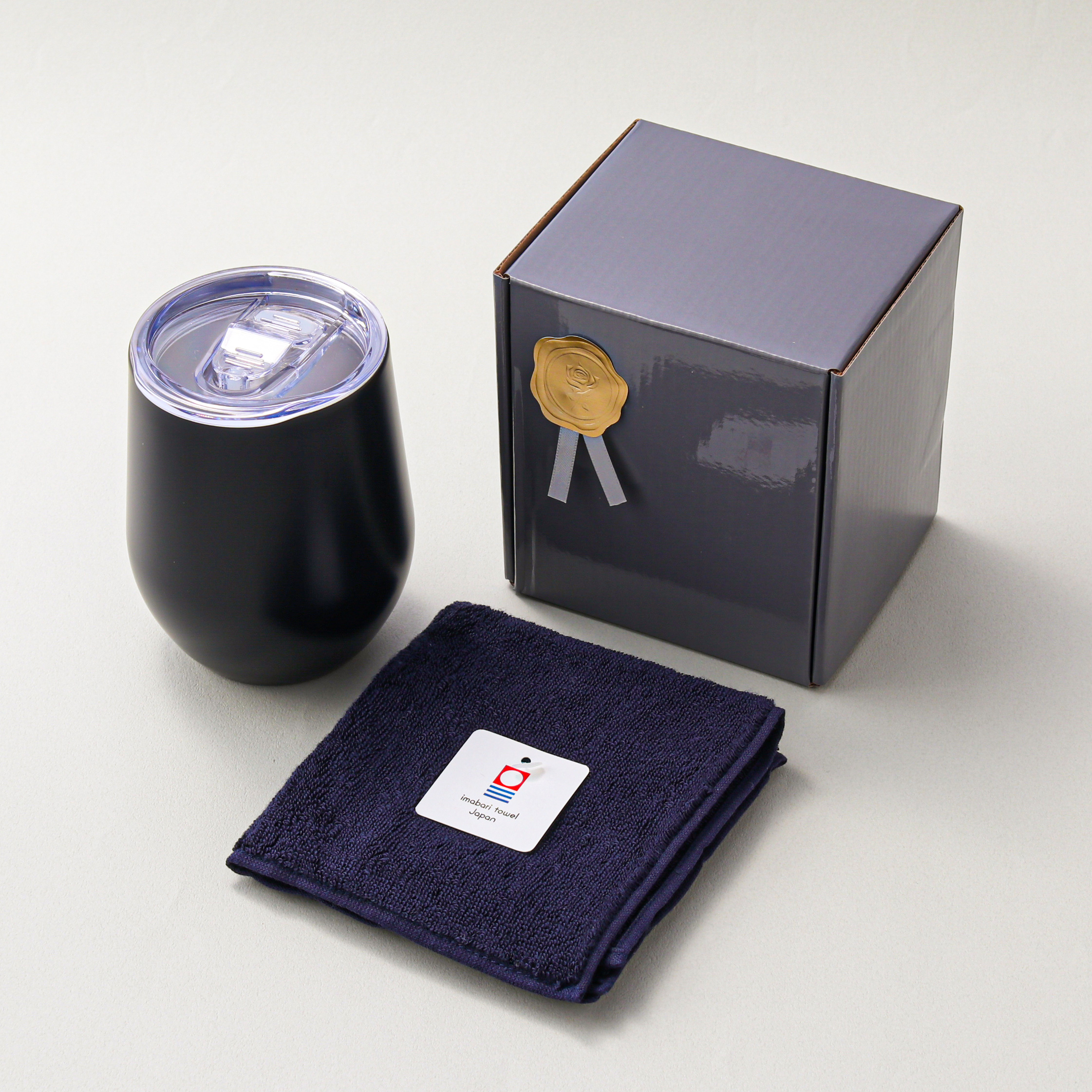 【贈り物上手が選ぶギフト】 今治ハンカチタオル＆タンブラーのギフトBOX
