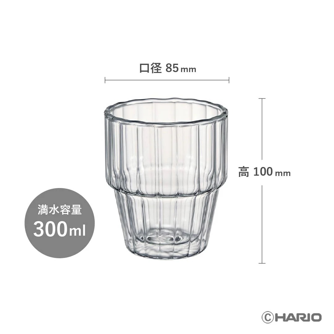 ダブルウォールスタックグラス　ライン　2個セット
