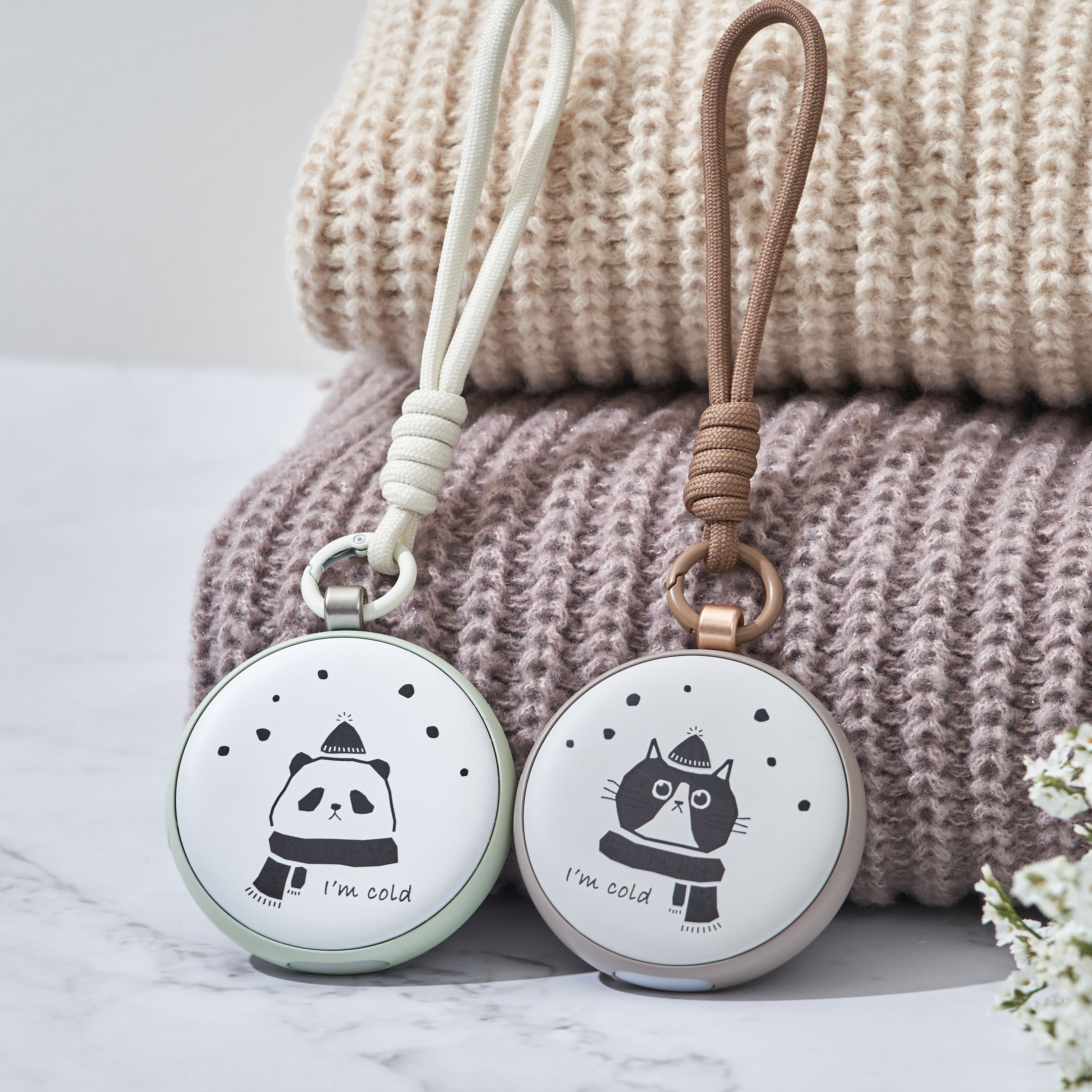 温度変化でデザインが変わる使い捨てないカイロLEDライト付