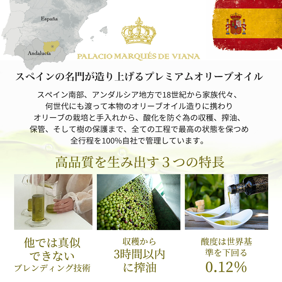 【パラシオ・マルケス・デ・ヴィアナ】エキストラバージンオリーブオイル2本セット