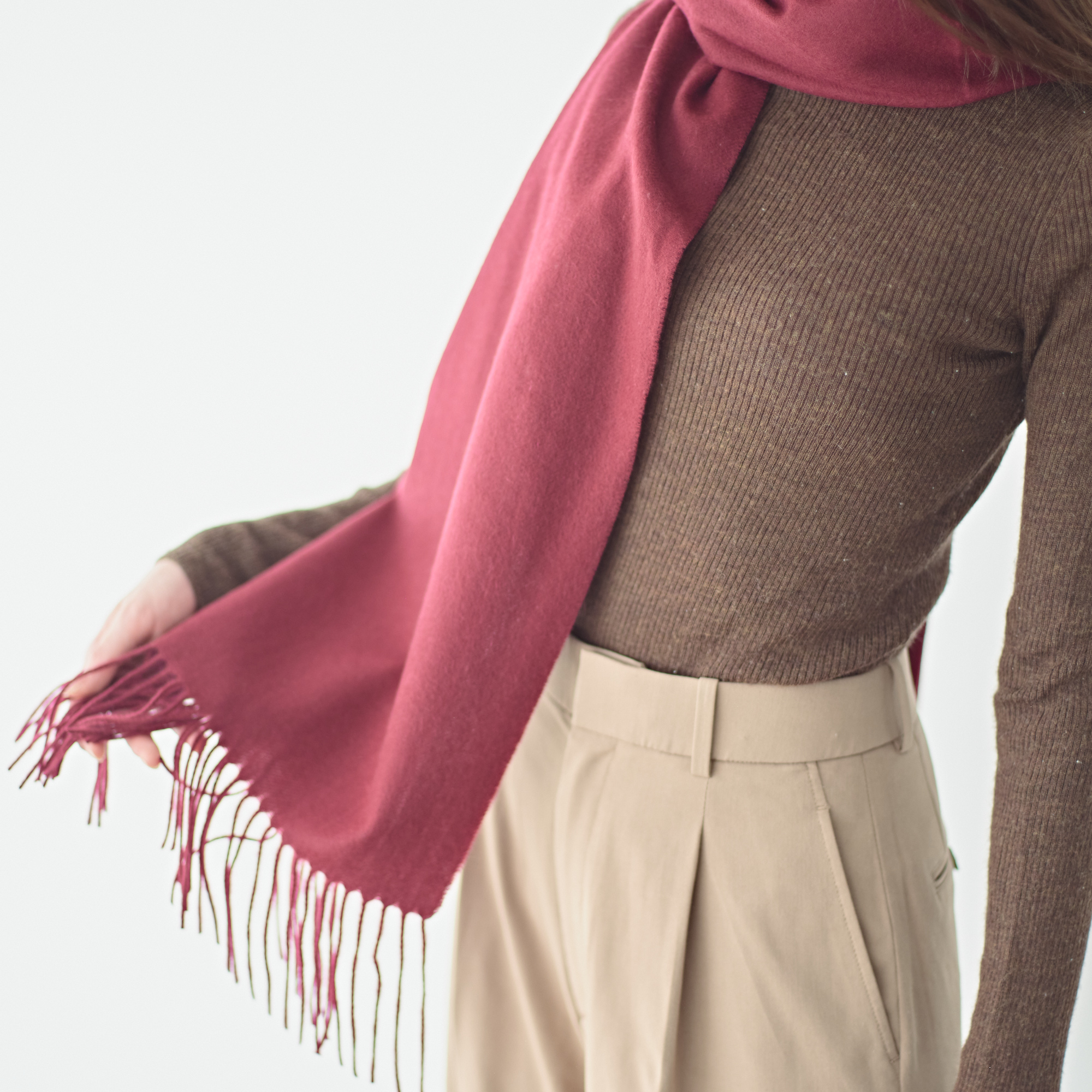 【刺繍名入れギフト】カシミヤ100% 大判ストール