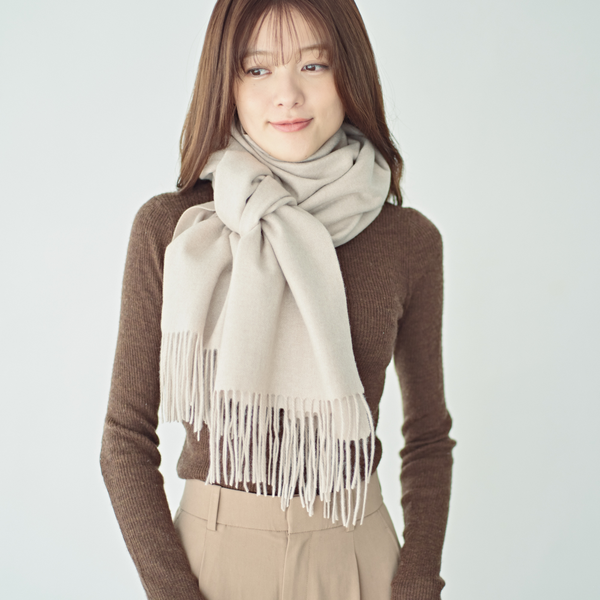 【刺繍名入れギフト】カシミヤ100% 大判ストール