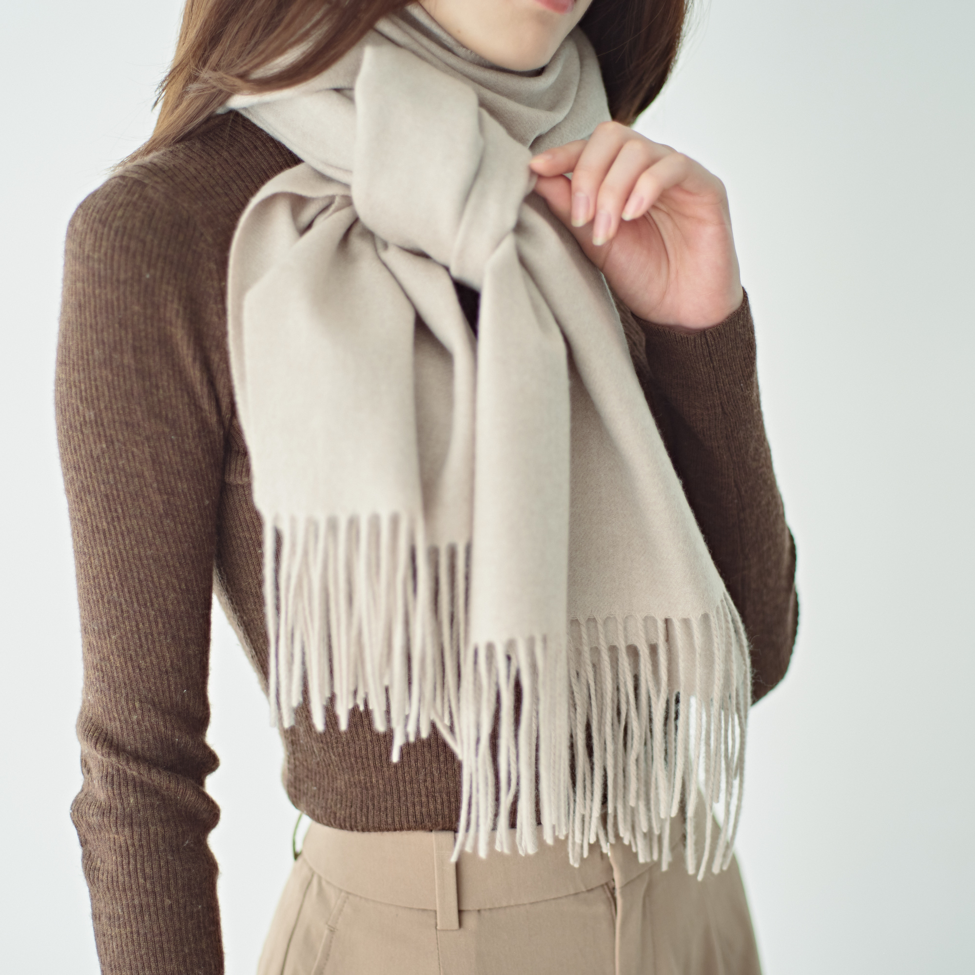 【刺繍名入れギフト】カシミヤ100% 大判ストール