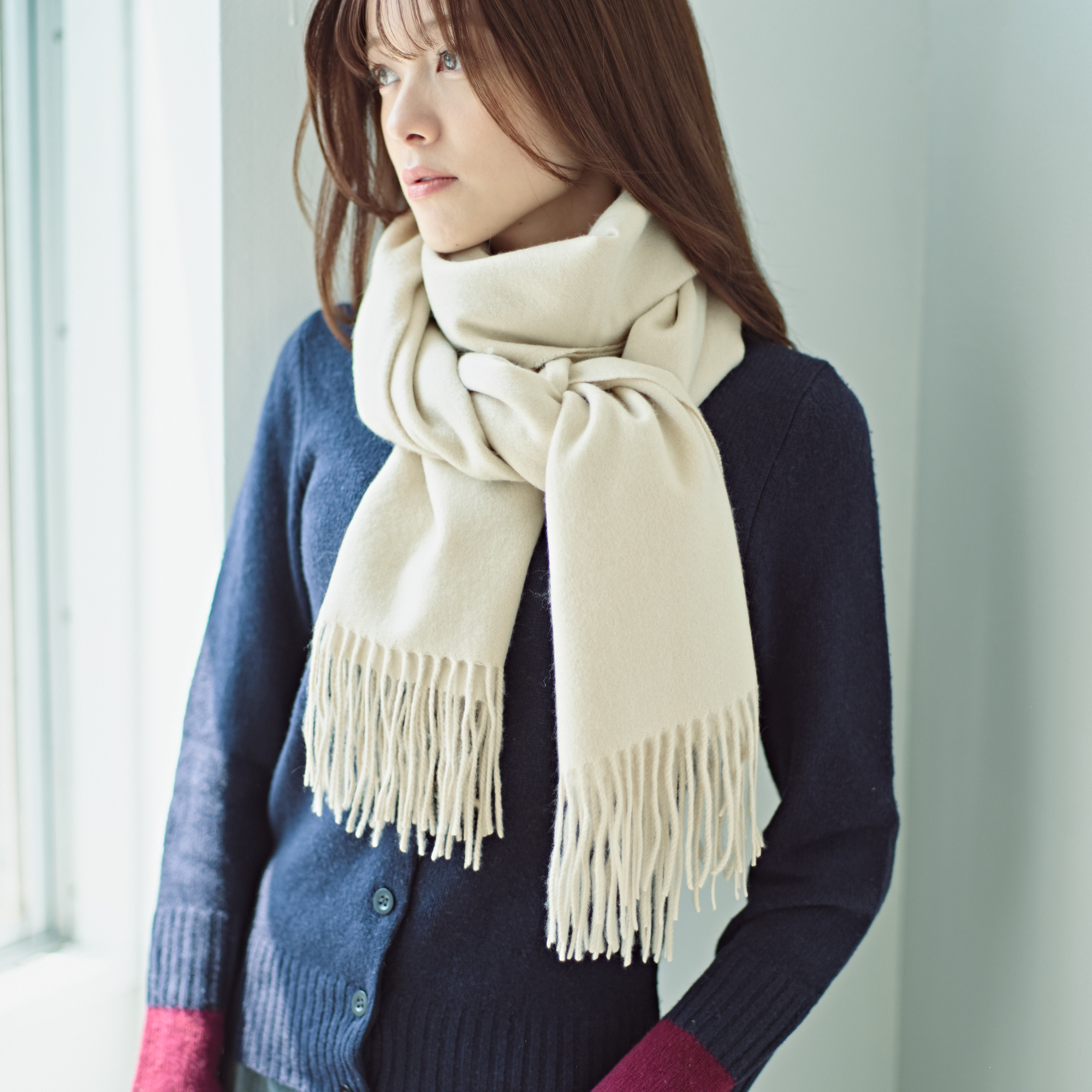 【刺繍名入れギフト】カシミヤ100% 大判ストール