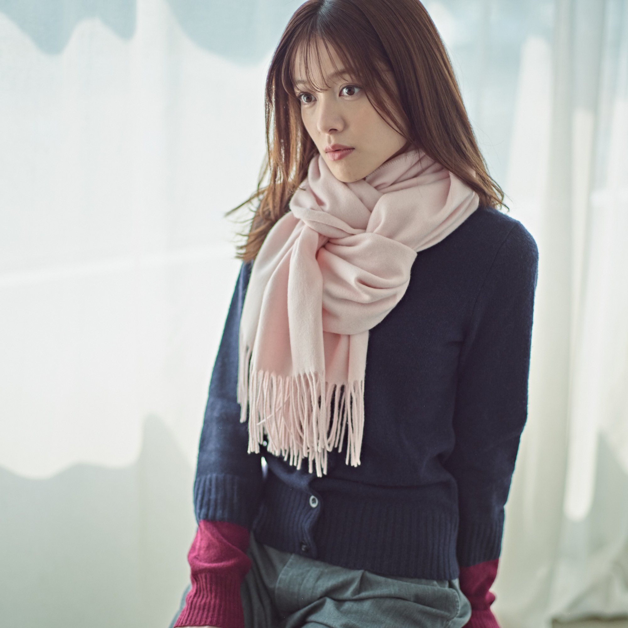 【刺繍名入れギフト】カシミヤ100% 大判ストール