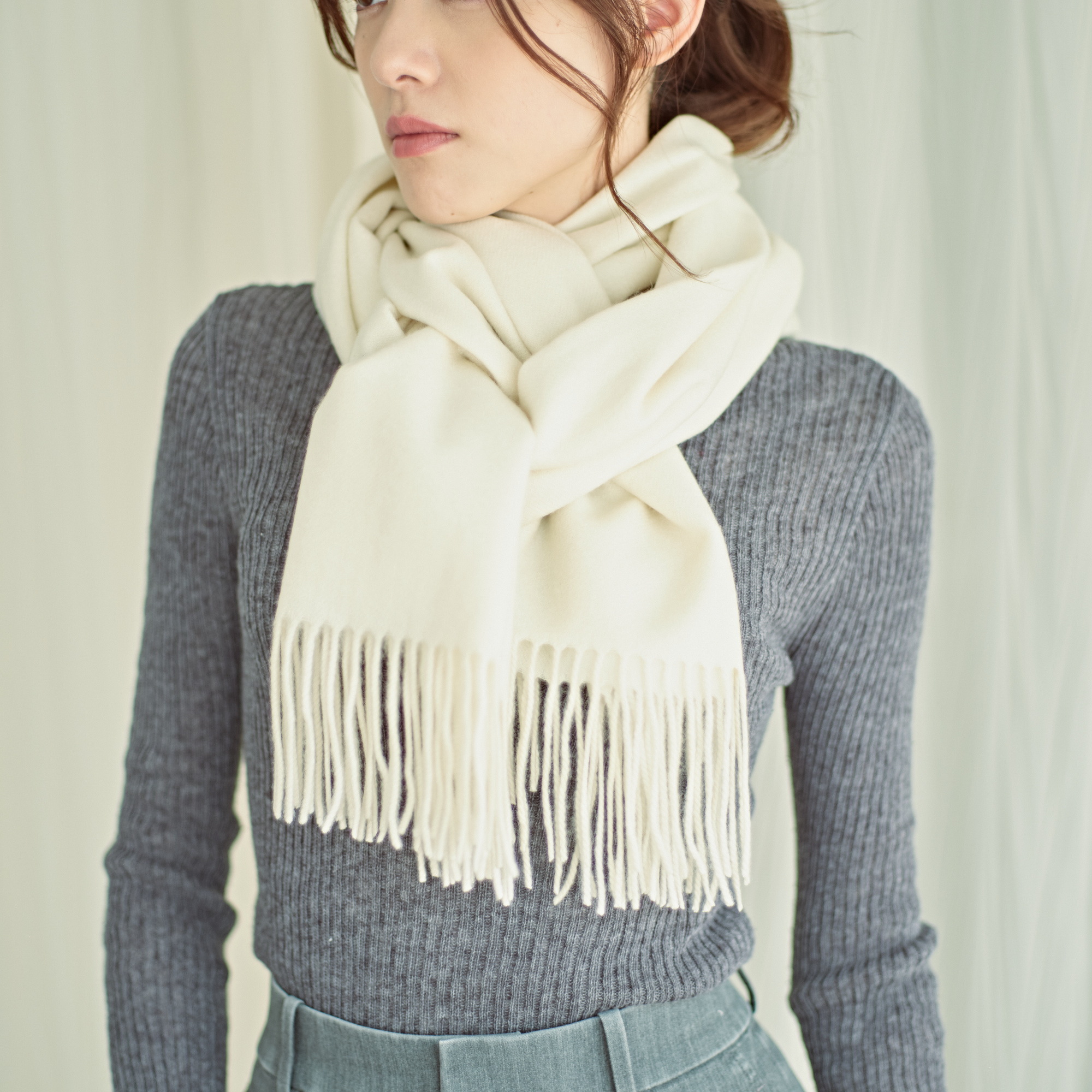 【刺繍名入れギフト】カシミヤ100% 大判ストール