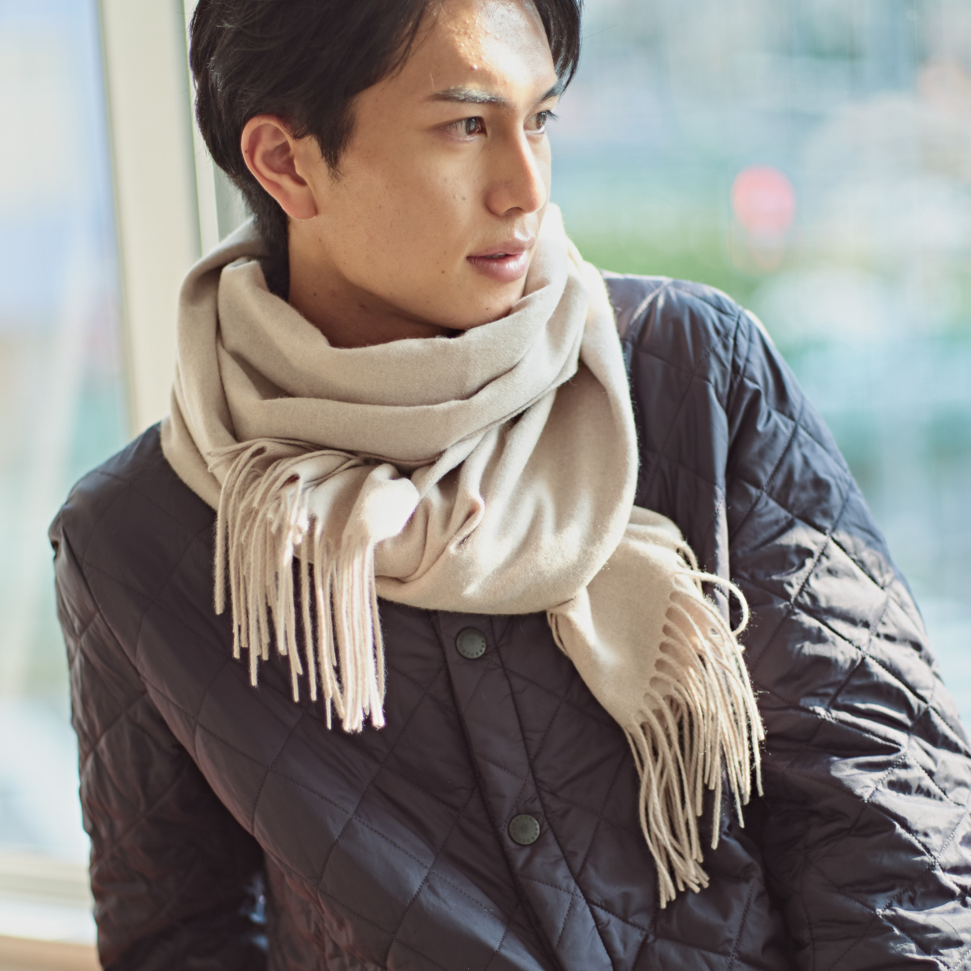 【刺繍名入れギフト】カシミヤ100% 大判ストール