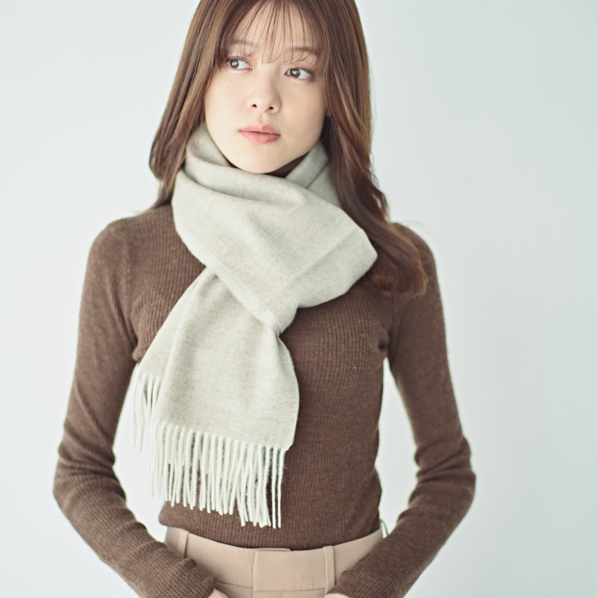 カシミヤ100% リバーシブルマフラー