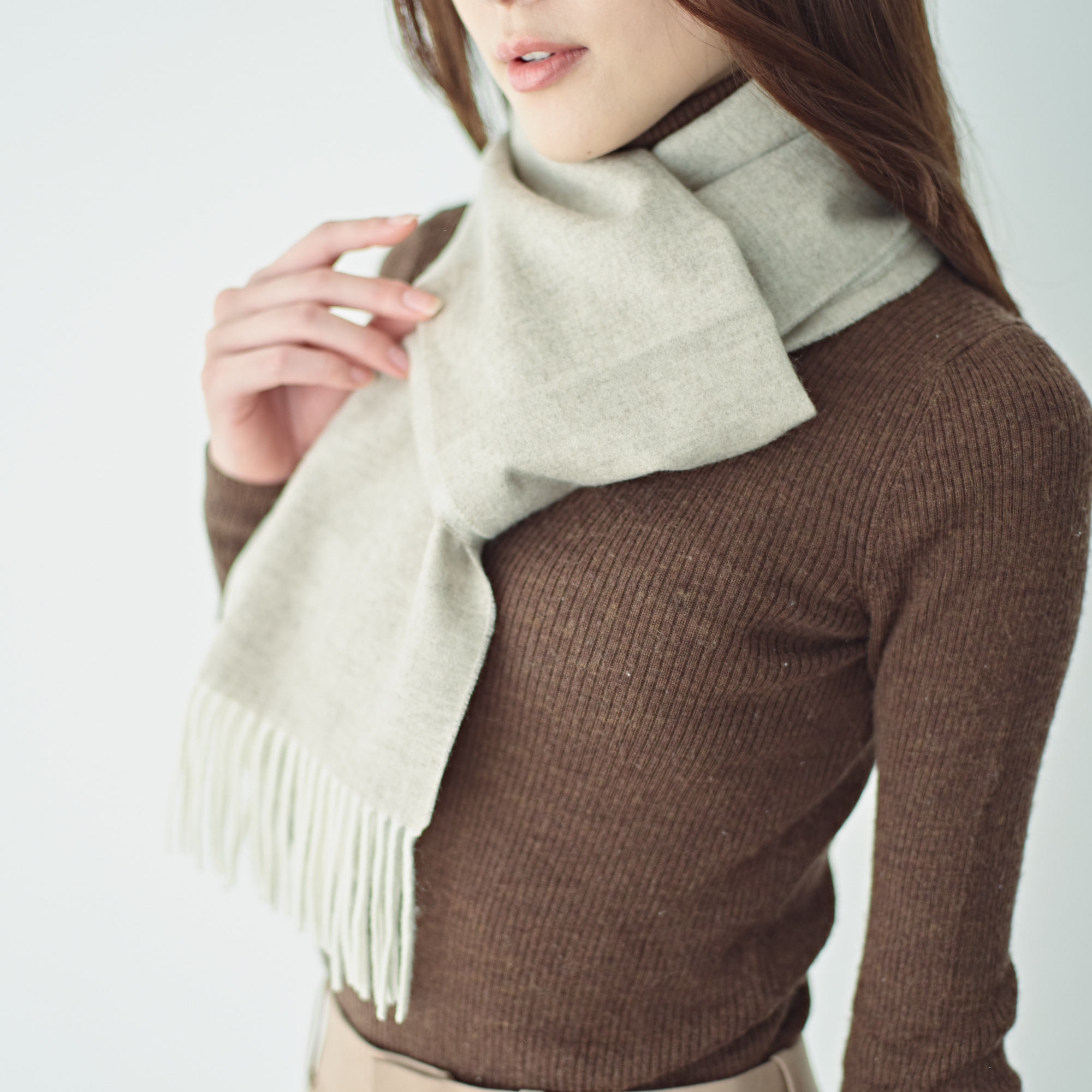 カシミヤ100% リバーシブルマフラー