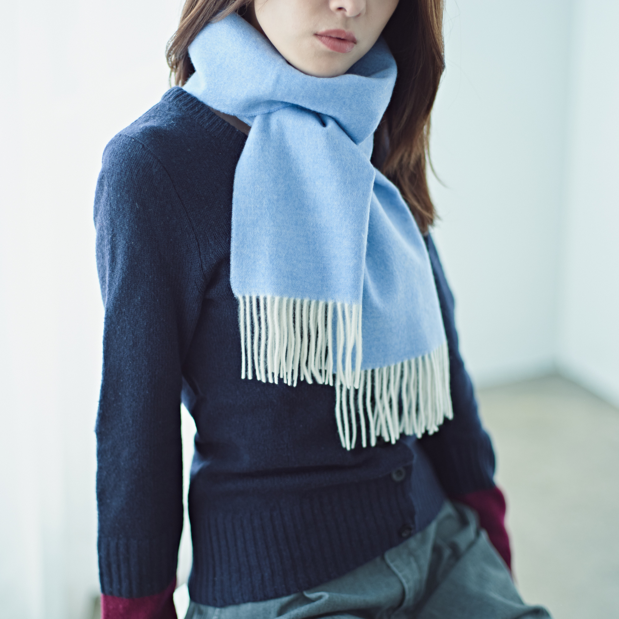 カシミヤ100% リバーシブルマフラー