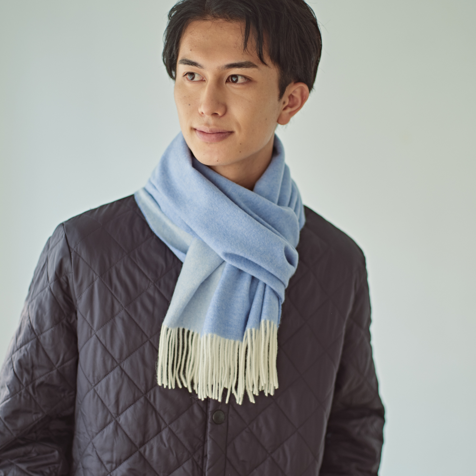 カシミヤ100% リバーシブルマフラー