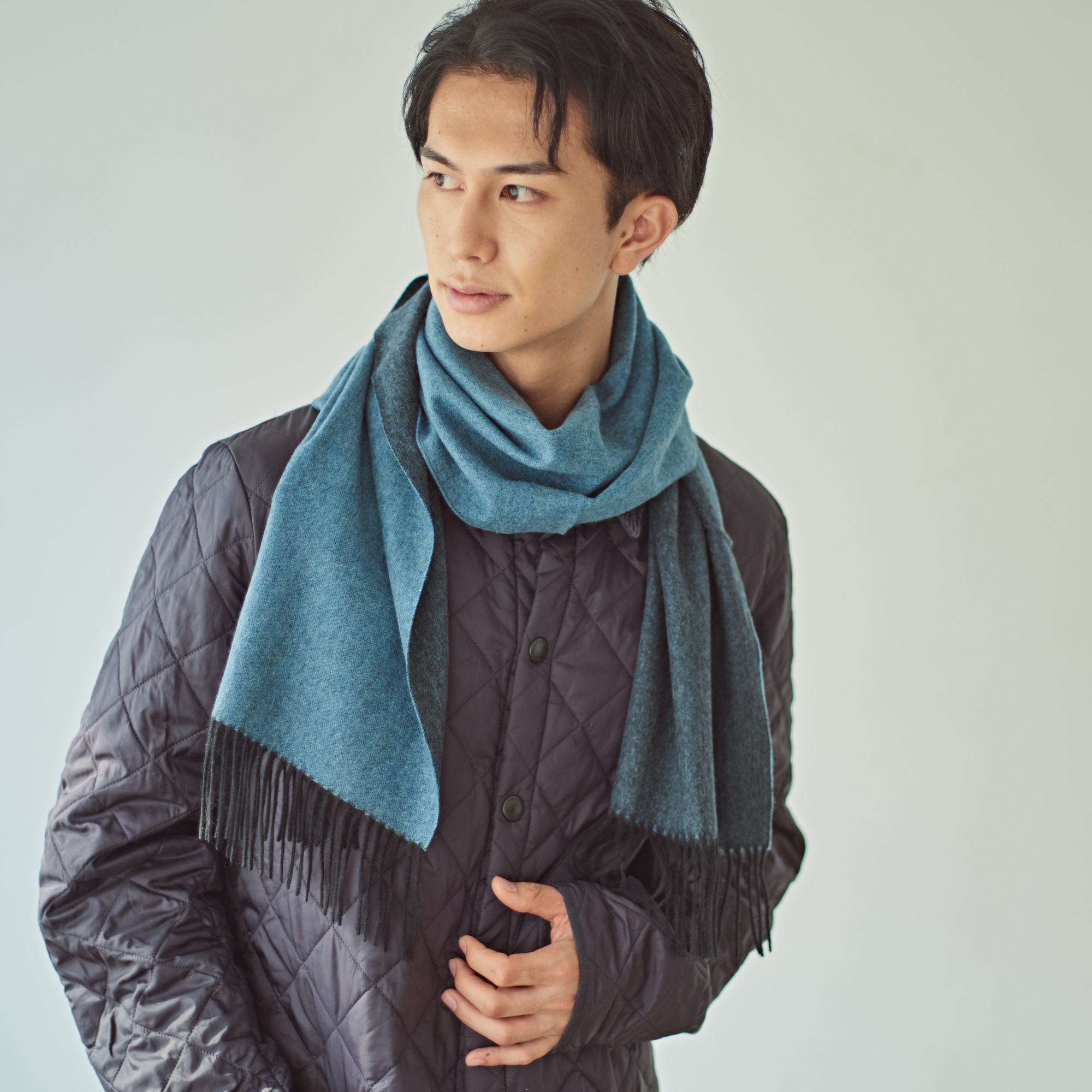 カシミヤ100% リバーシブルマフラー