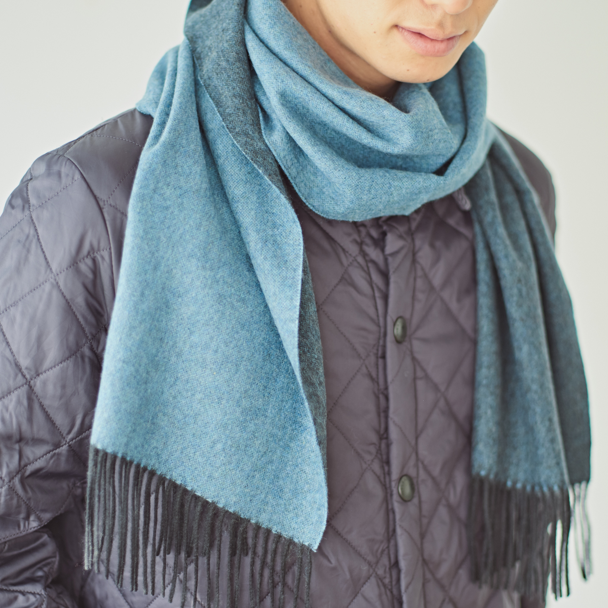 カシミヤ100% リバーシブルマフラー