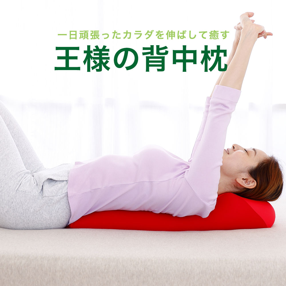 王様の背中枕 （背中スッキリ！自然と胸が開いて気持ちいいリラックス枕）