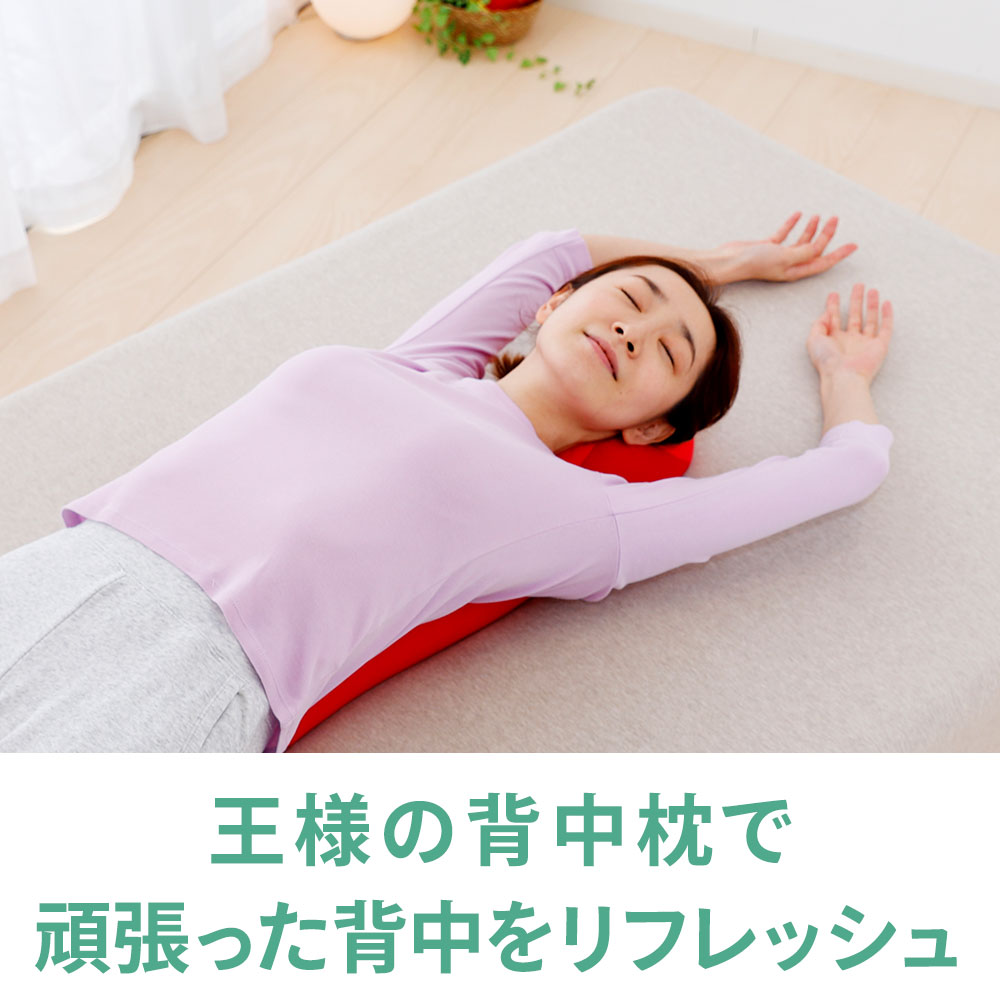 王様の背中枕 （背中スッキリ！自然と胸が開いて気持ちいいリラックス枕）