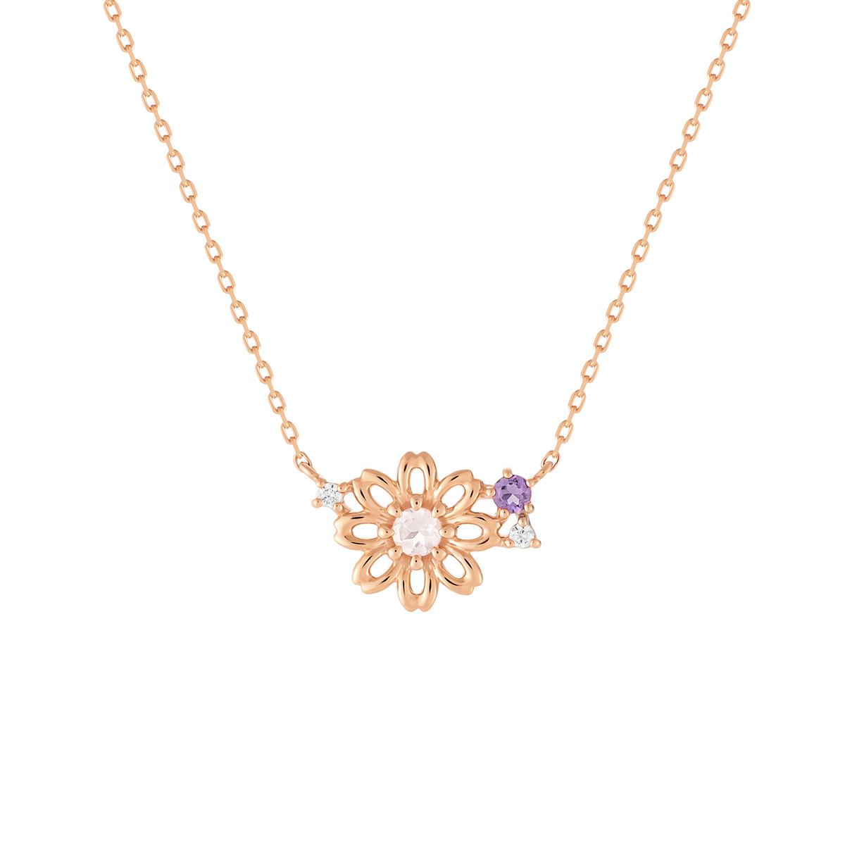 【10月誕生花】シルバー コスモス ネックレス