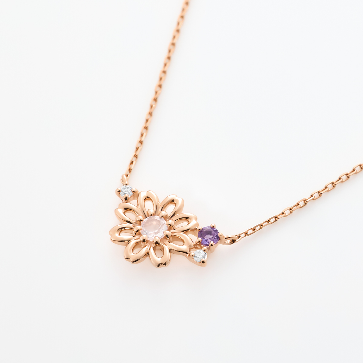 【10月誕生花】シルバー コスモス ネックレス
