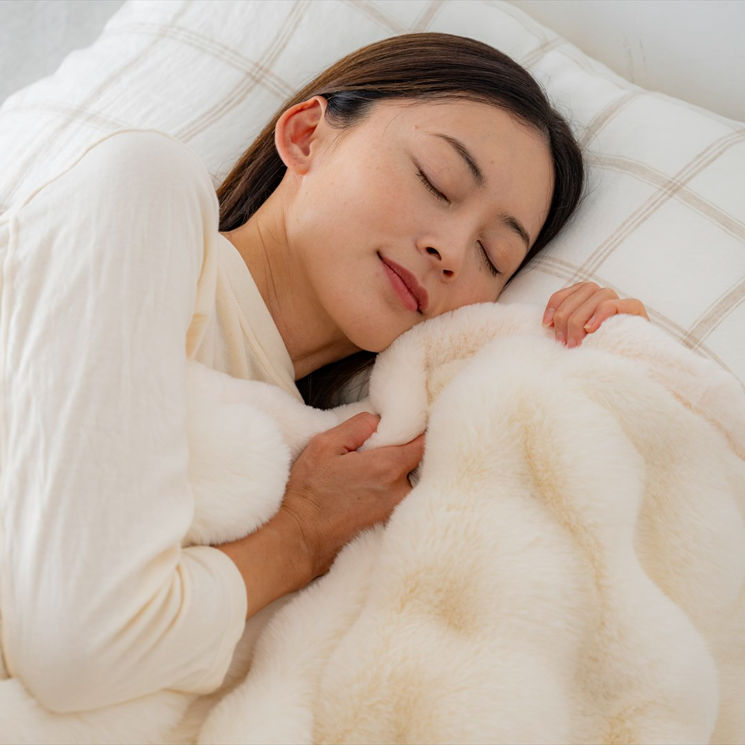 ふわぽこねおちブランケット ハーフ（ホワイトorグレー