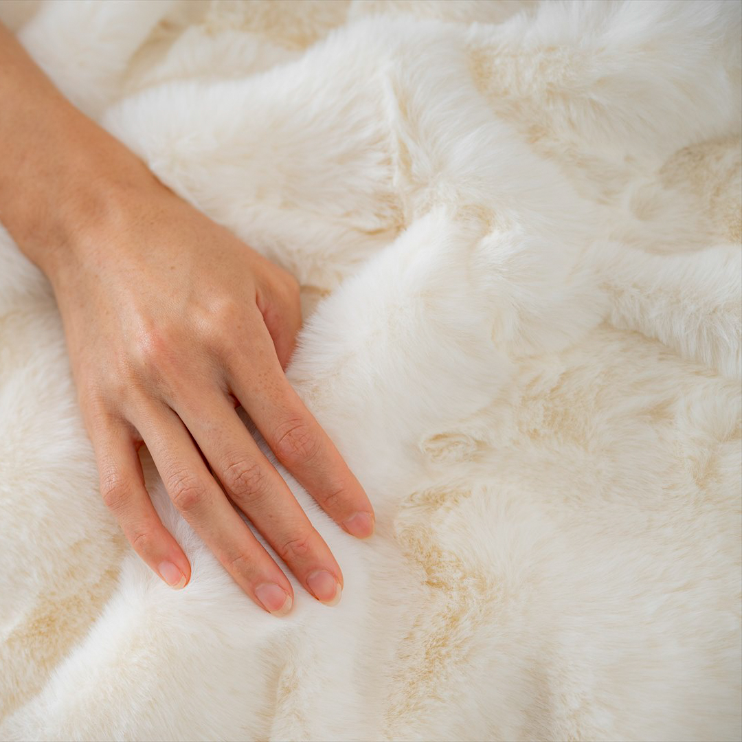 ふわぽこねおちブランケット ハーフ（ホワイトorグレー