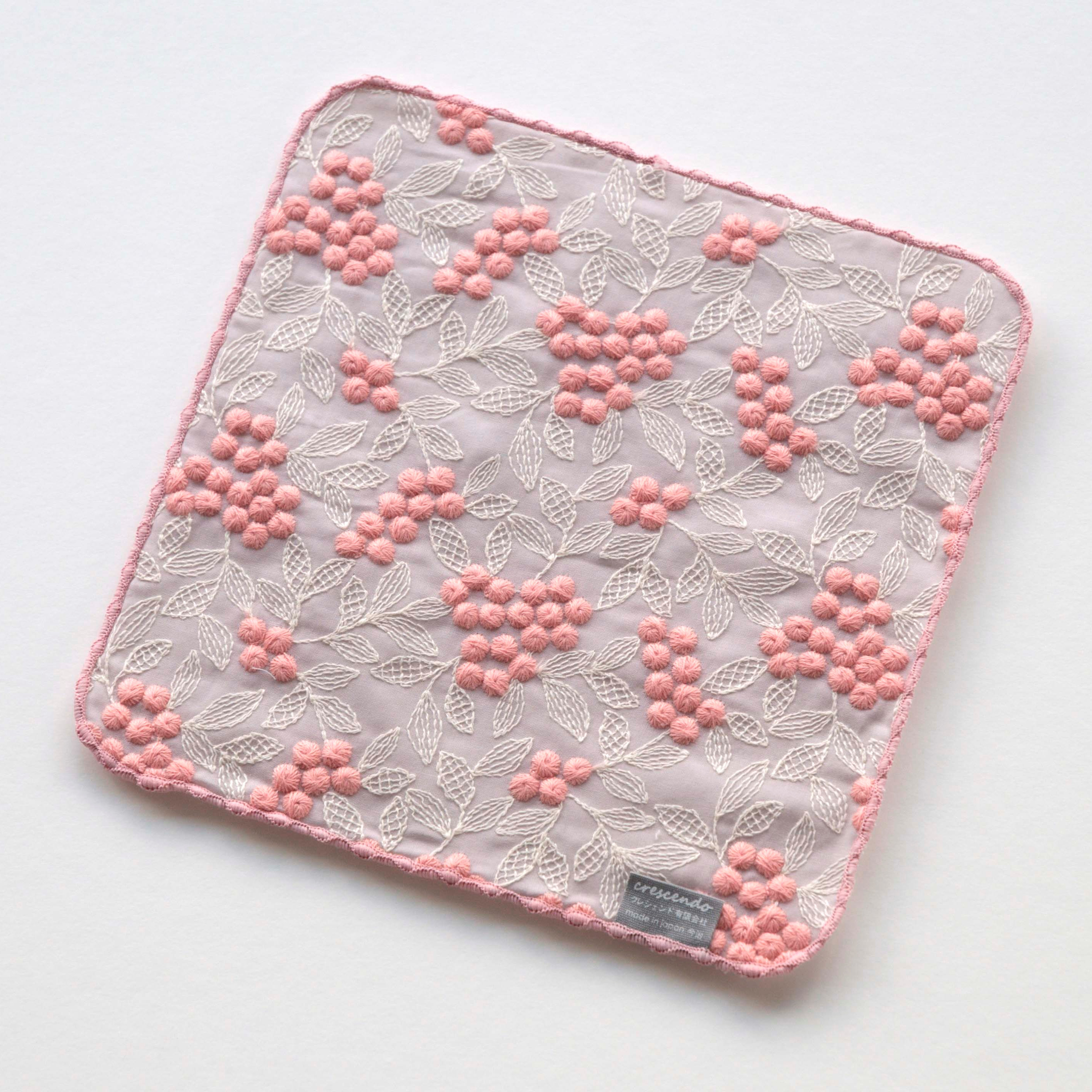 エンブロイダリー刺繍ハンカチタオル