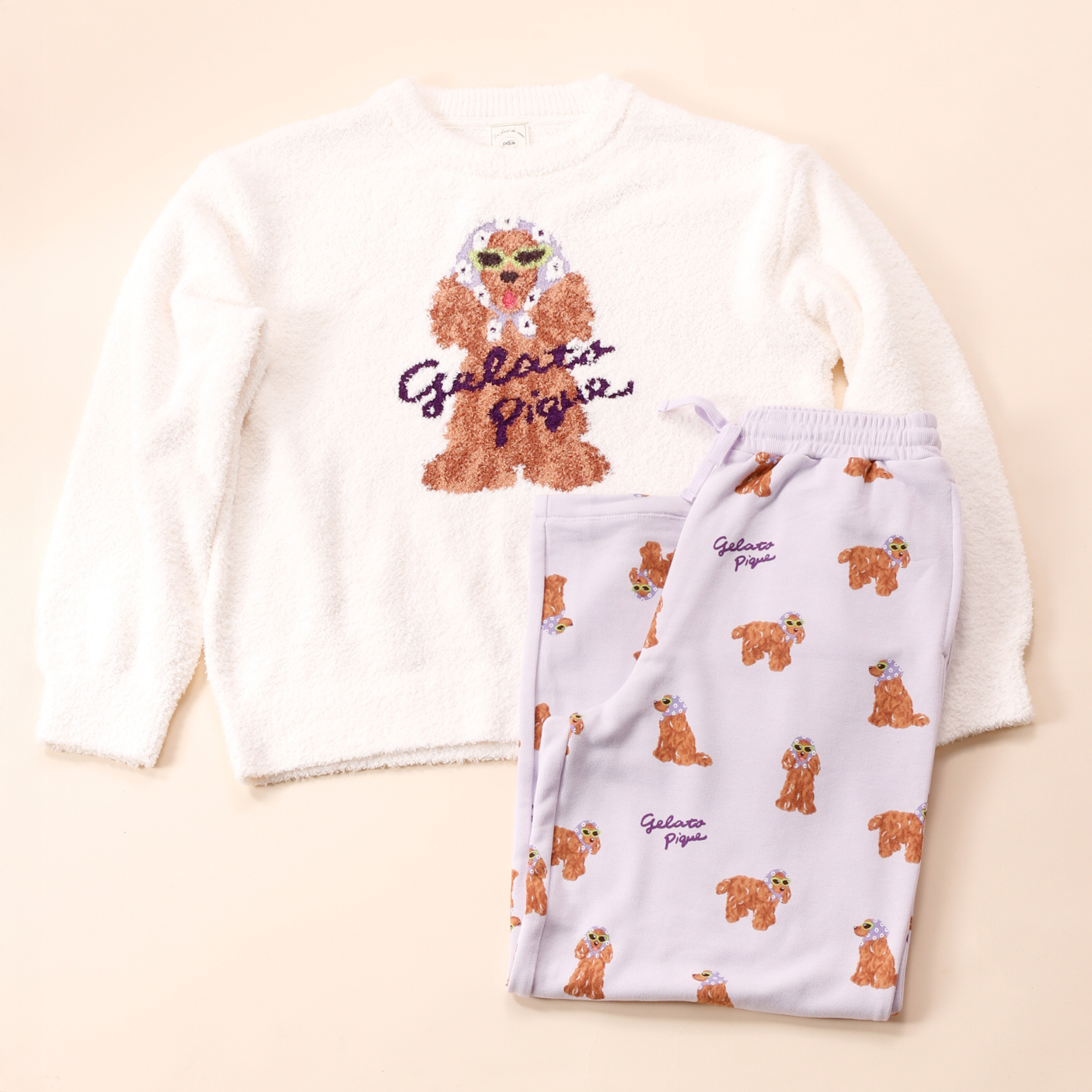 WOMEN】スカーフDOG JQDプルオーバー＆ロングパンツ | gelato pique