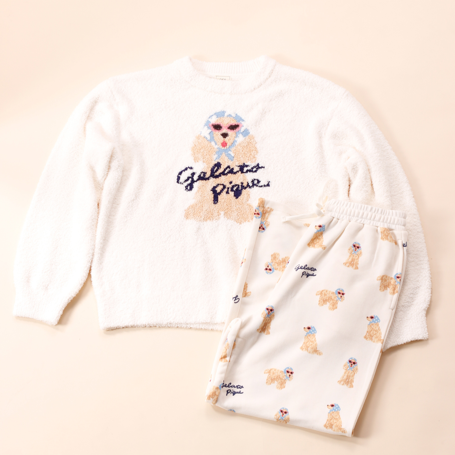 WOMEN】スカーフDOG JQDプルオーバー＆ロングパンツ | gelato pique