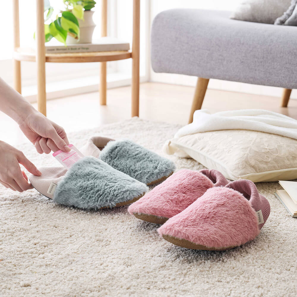 レンジですぐにホッカホカ ジェル湯たんぽ hocca ポケット付きウォームスリッパ