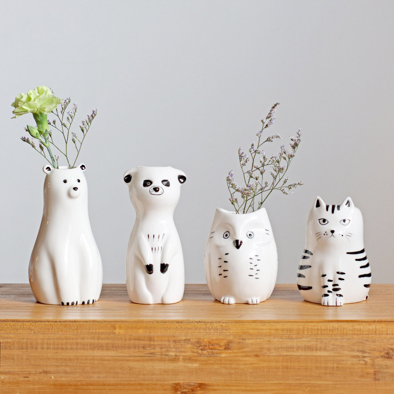 Sceneryvase(シナリーベース) 動物をモチーフにした磁器製のフラワー