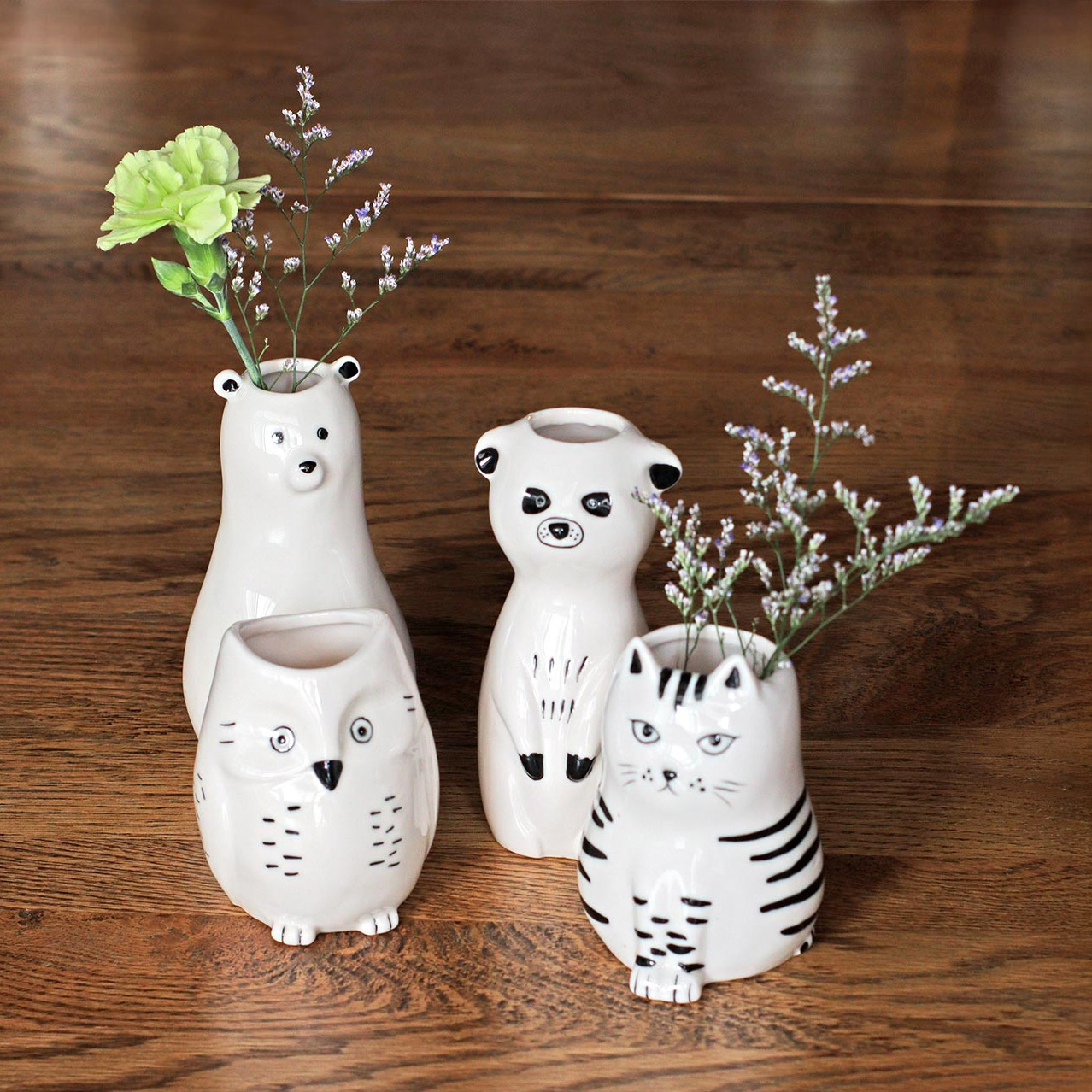Sceneryvase(シナリーベース) 動物をモチーフにした磁器製のフラワー