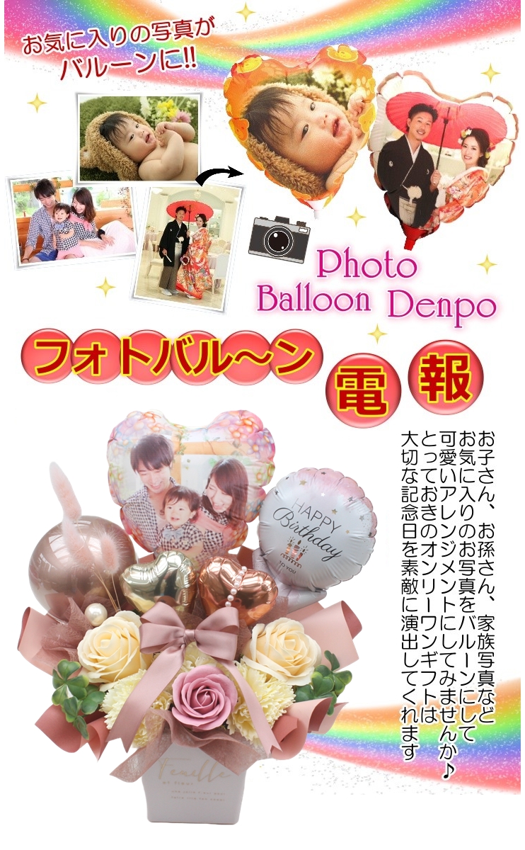 お店のロゴをバルーンに！フォトバルーン電報