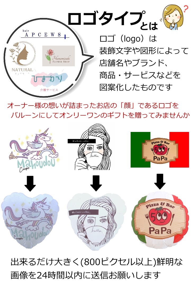 お店のロゴをバルーンに！フォトバルーン電報