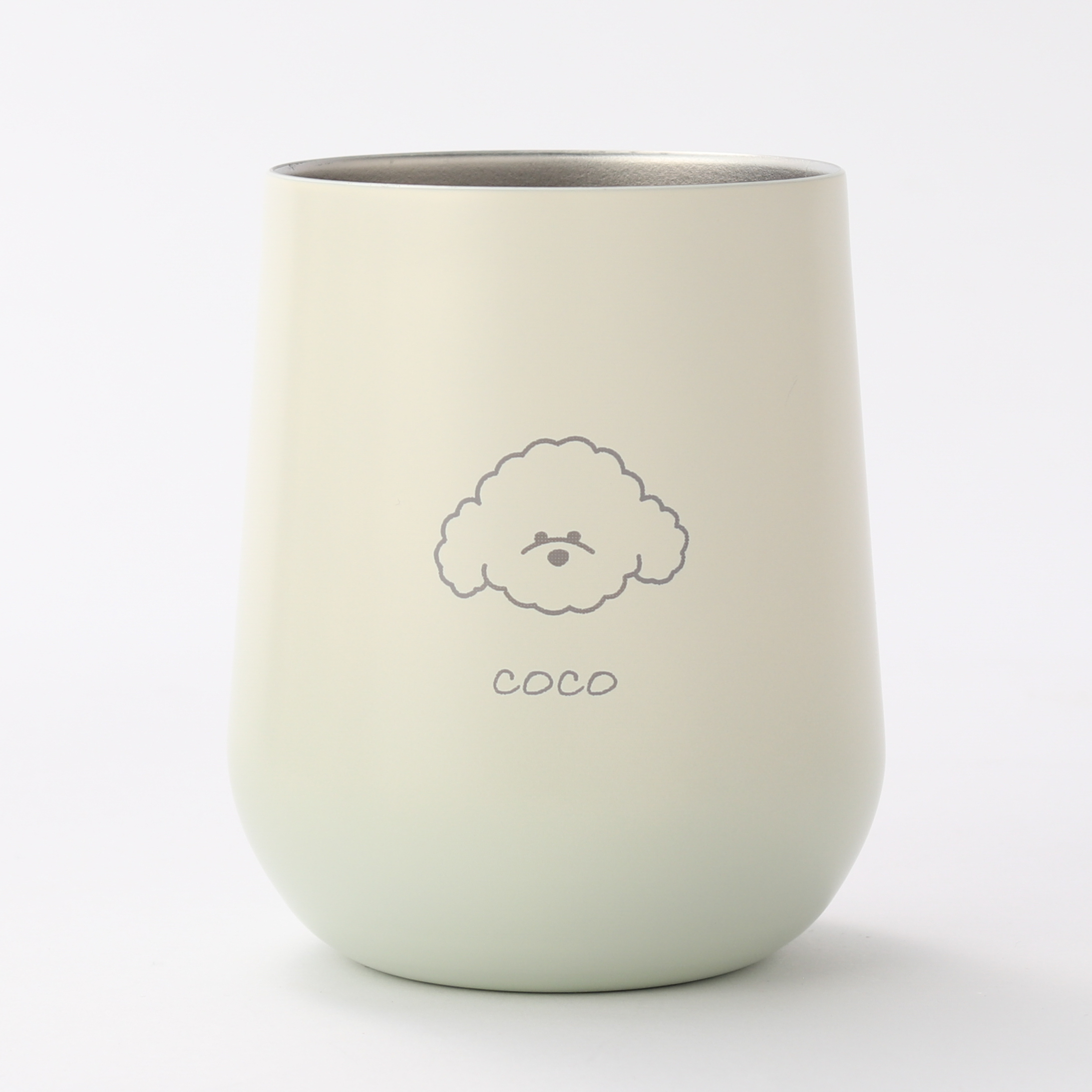 【犬好き夫婦カップルへ・ペア名入れ】選べる犬種グラデーションサーモラウンドタンブラー