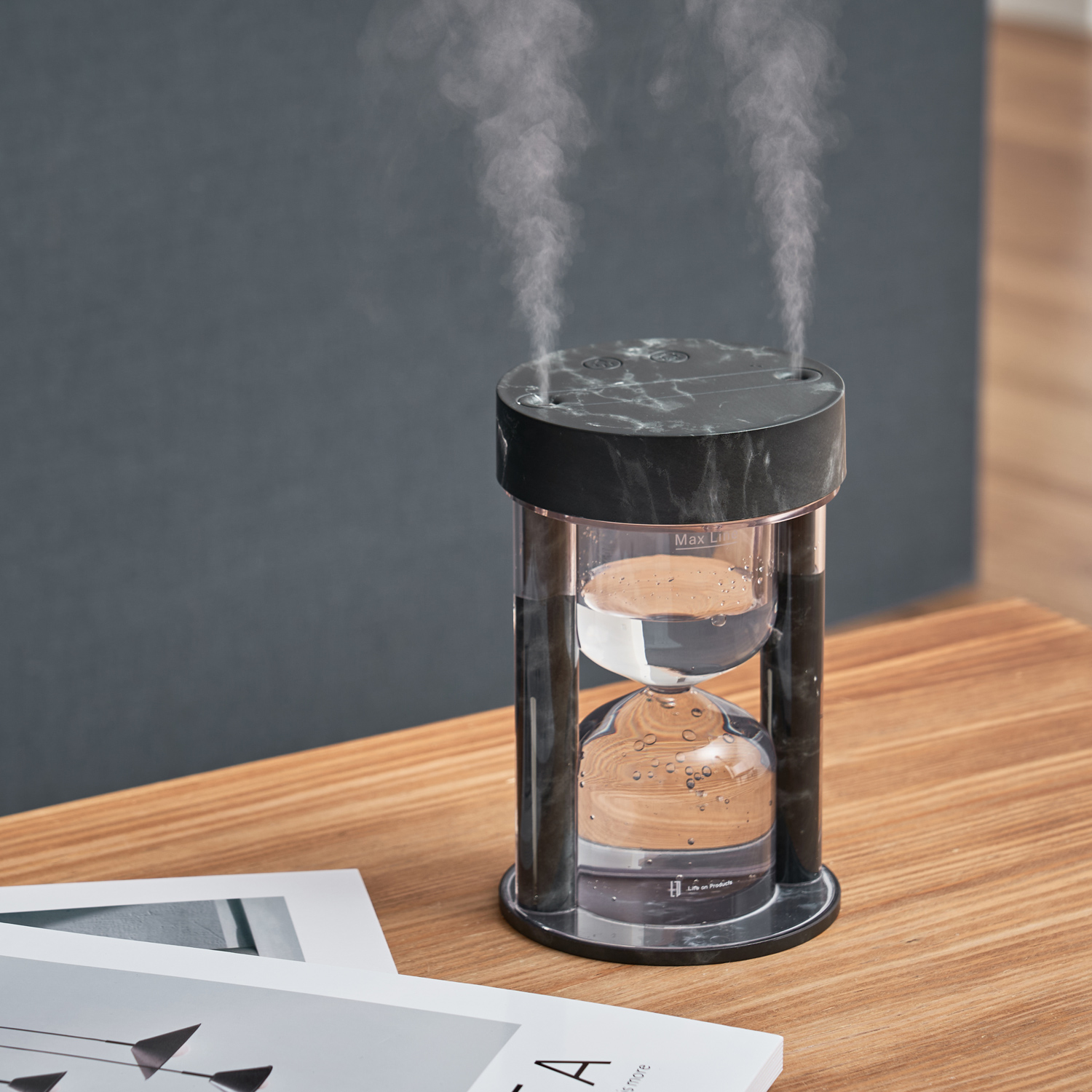 砂時計型コードレス加湿器 ライト機能付