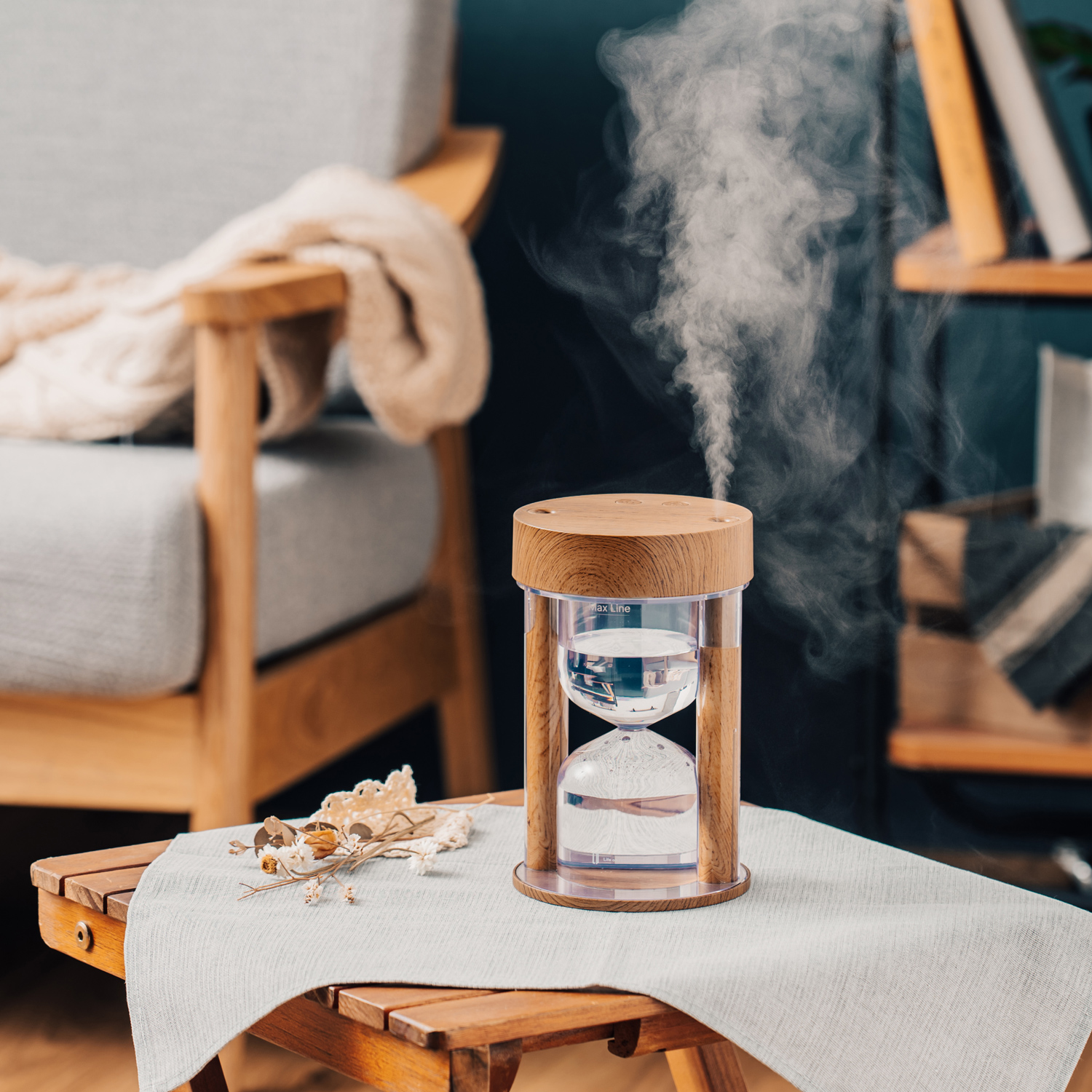 砂時計型コードレス加湿器 ライト機能付