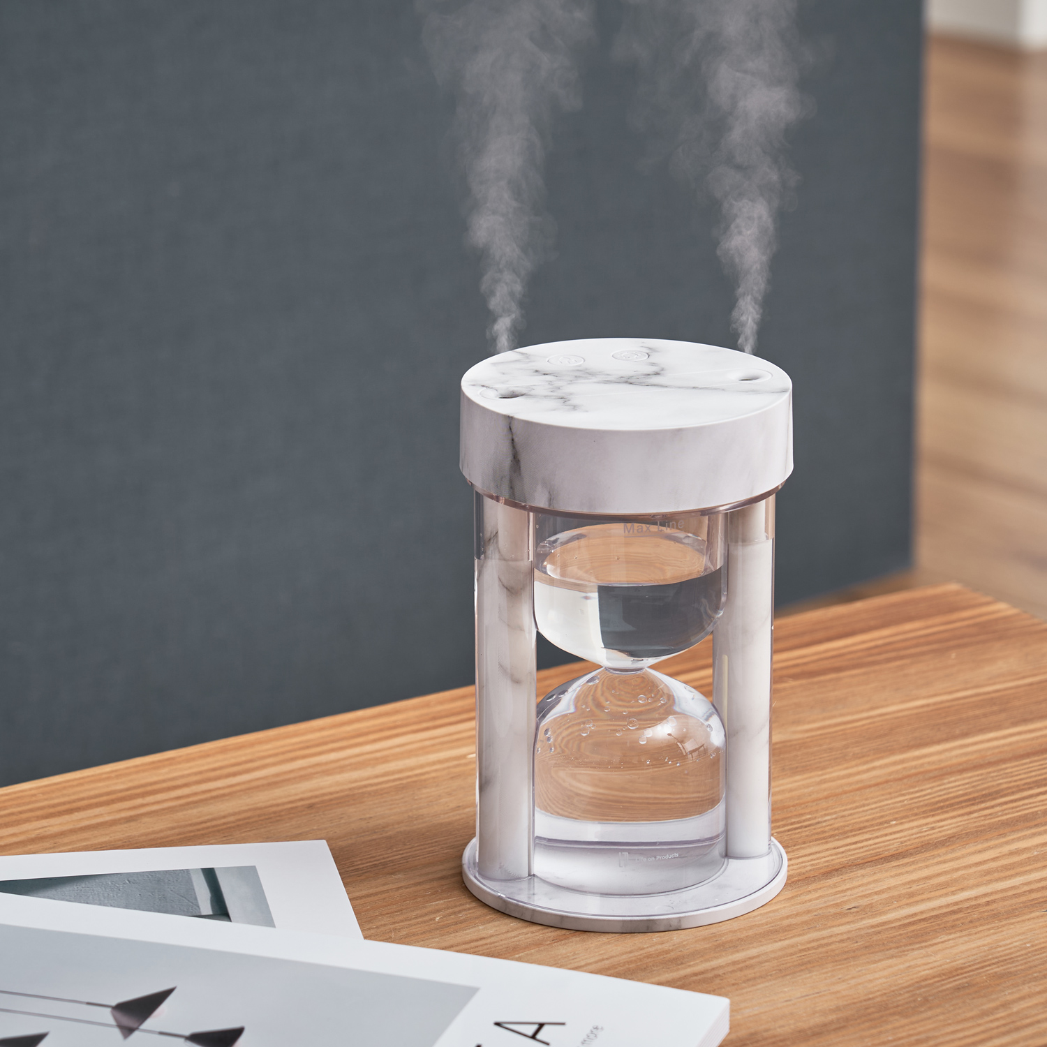 砂時計型コードレス加湿器 ライト機能付