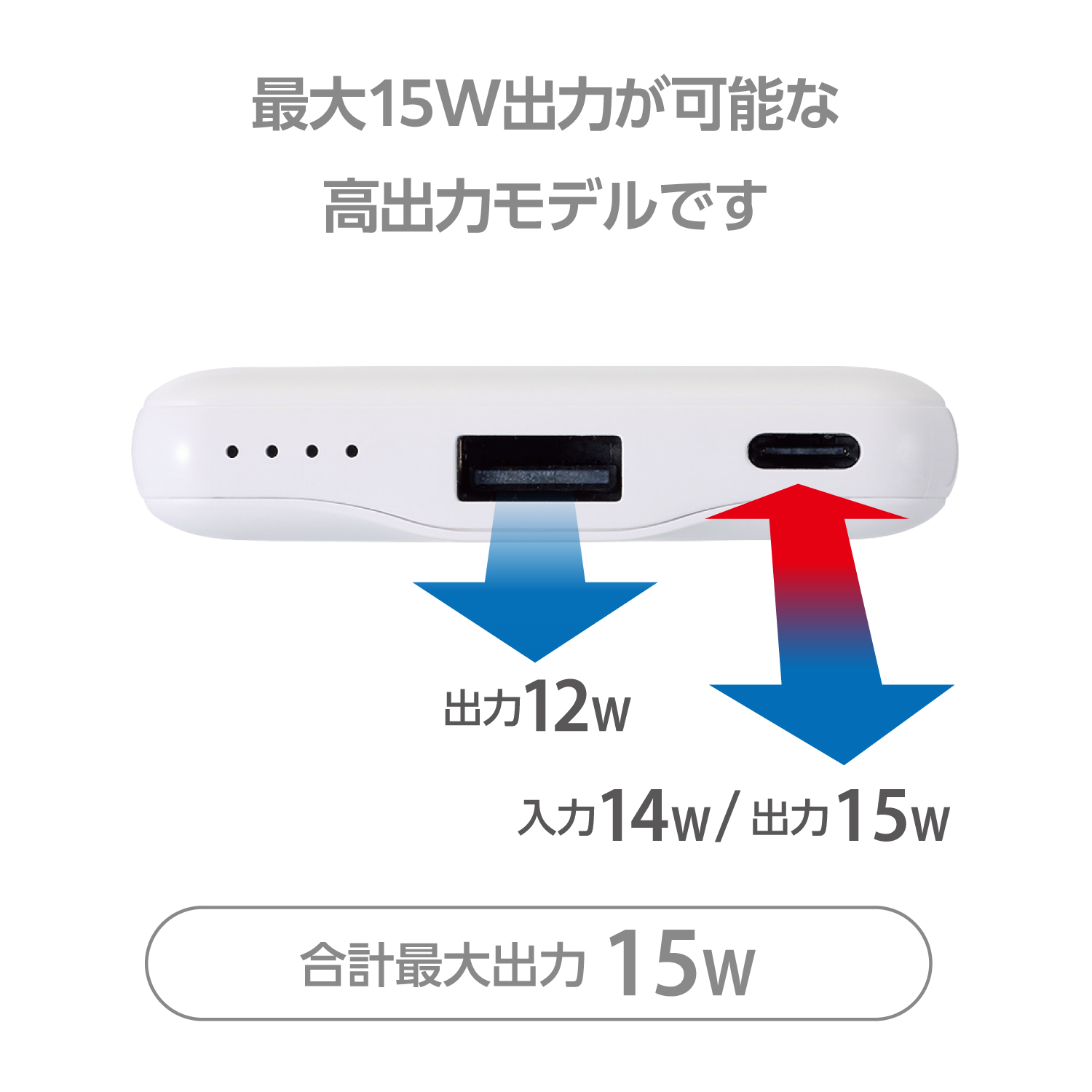 【全6色】薄型コンパクトモバイルバッテリー（5000mAh/3A/type-C×1+type-A×1）