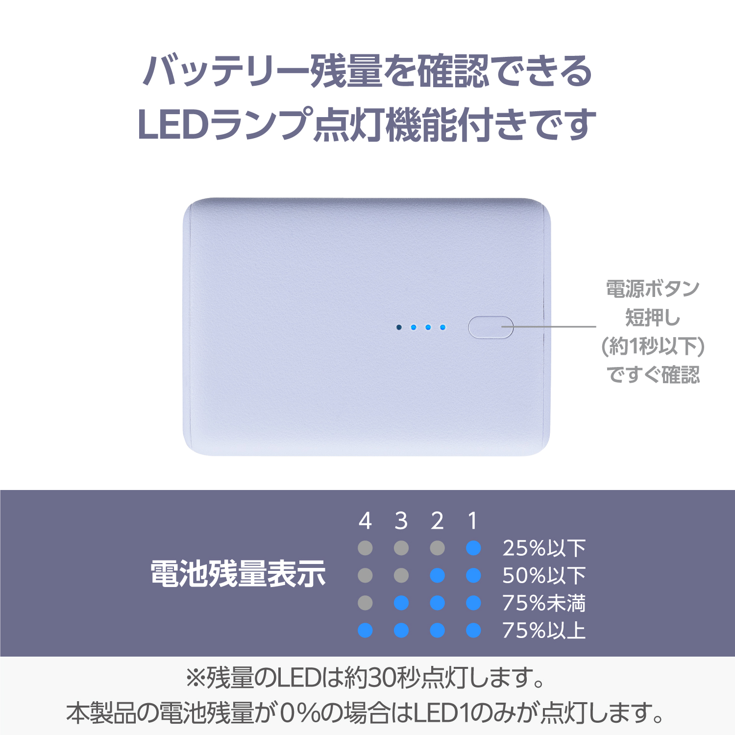 【全4色】大容量コンパクトモバイルバッテリー(10000mAh/20W/type-C×1+type-A×1)