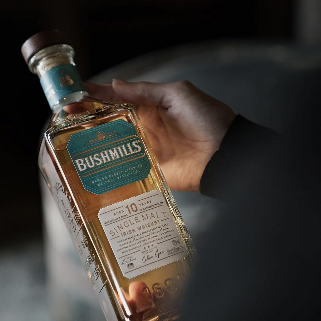 【グラス刻印】ブッシュミルズ シングルモルト10年 アイリッシュウイスキー 700ml＋名入れロックグラス