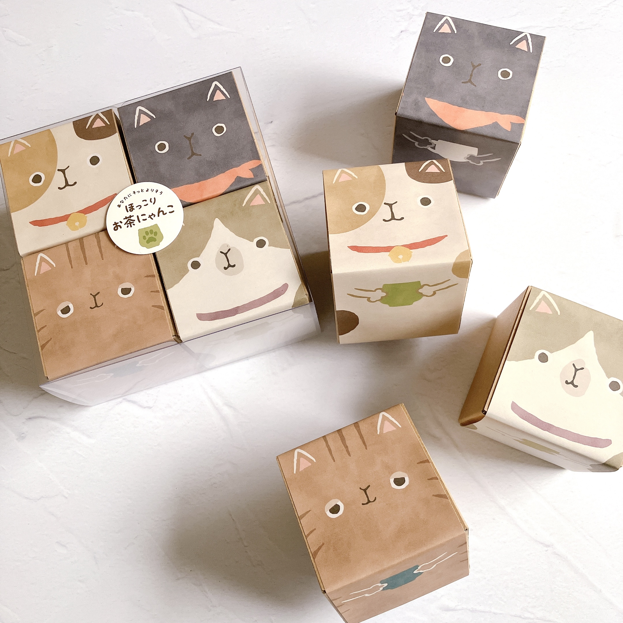 ほっこりお茶にゃんこ箱茶セット | 京都ぎょくろのごえん茶の