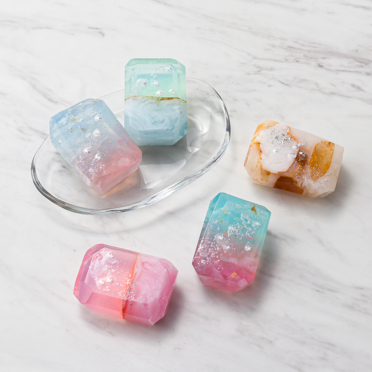 《MARK'S×森石鹸》まるで天然石のような宝石石鹸 -Winter- 2個セット