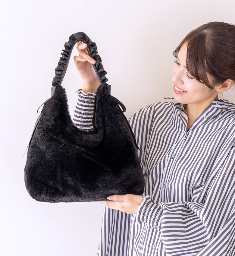 Sサイズ【大人かわいい ふわもこファー】 ショルダーバッグ レディース トート バッグ 誕生日 クリスマス プレゼント 305