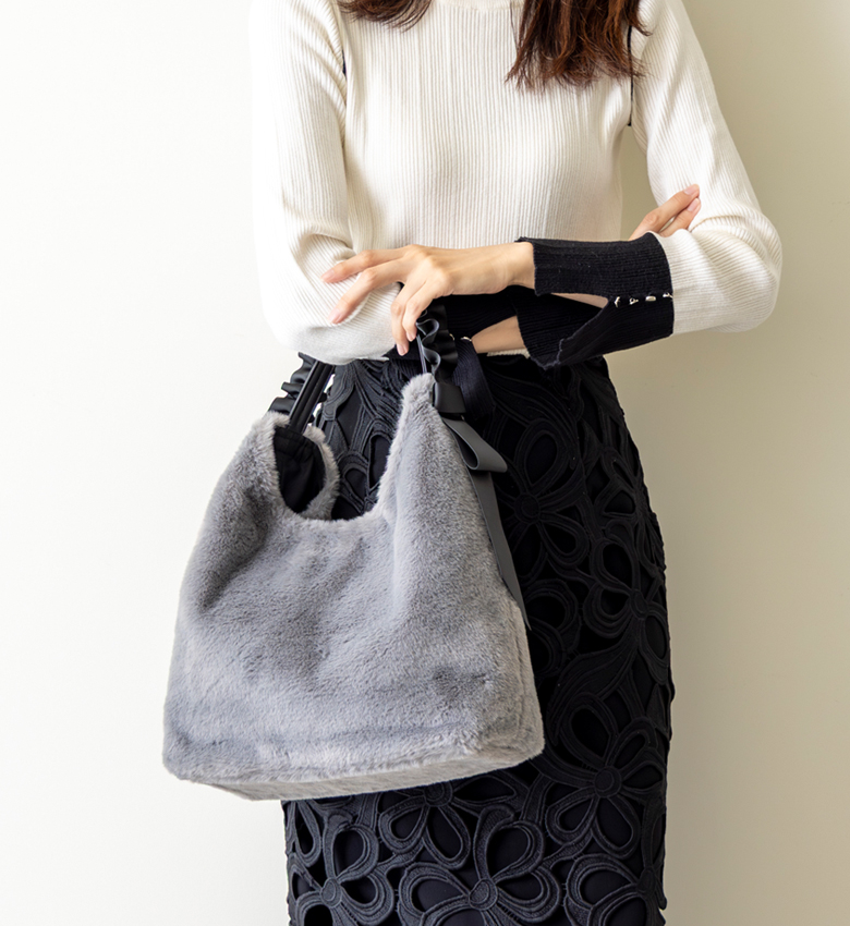 Sサイズ【大人かわいい ふわもこファー】 ショルダーバッグ レディース トート バッグ 誕生日 クリスマス プレゼント 305