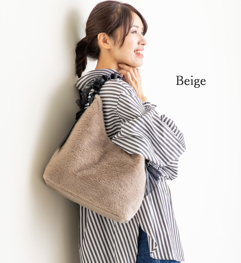 Sサイズ【大人かわいい ふわもこファー】 ショルダーバッグ レディース トート バッグ 誕生日 クリスマス プレゼント 305