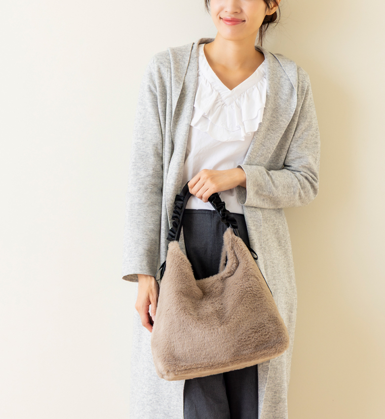 Sサイズ【大人かわいい ふわもこファー】 ショルダーバッグ レディース トート バッグ 誕生日 クリスマス プレゼント 305