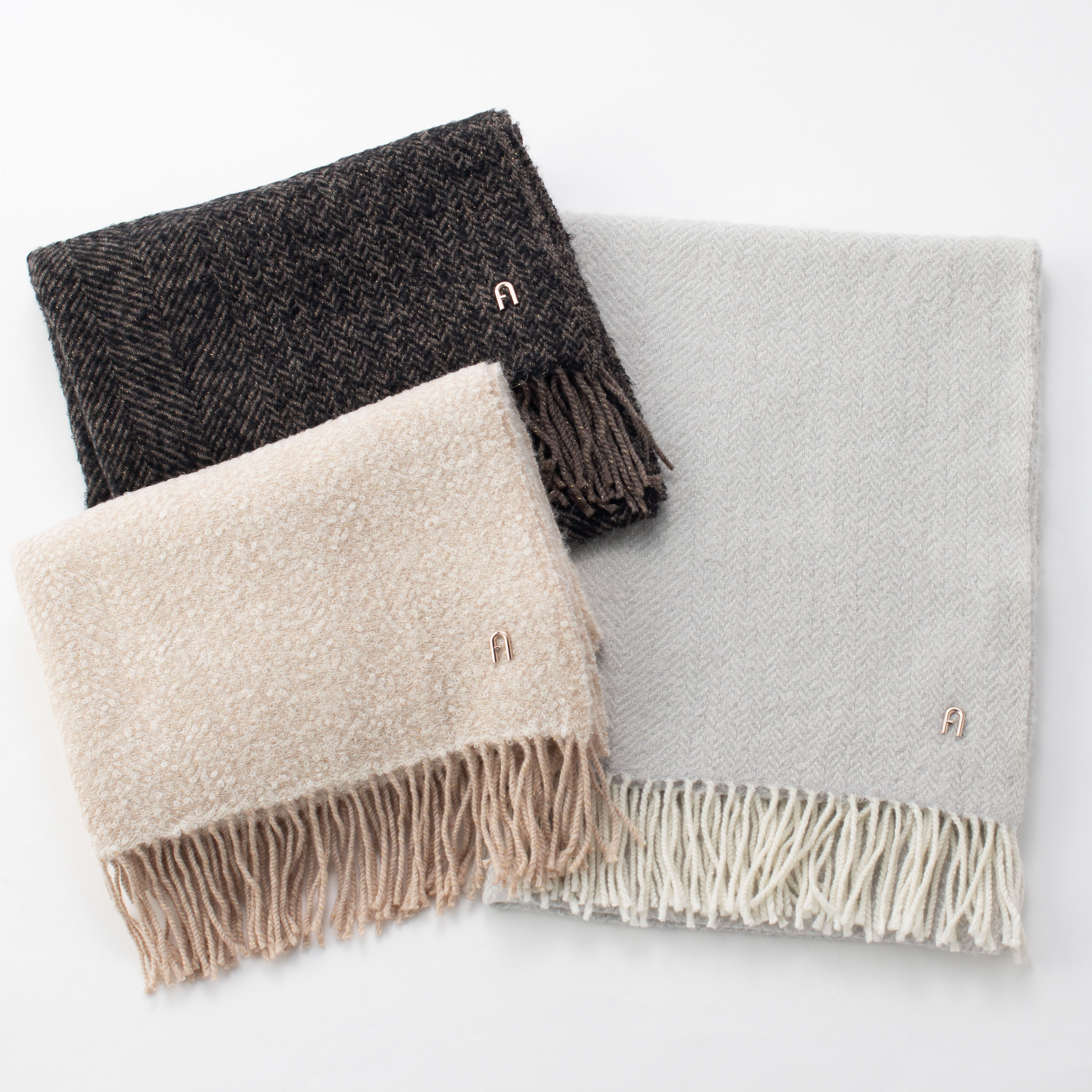 アルパカ混ツイード調ラメストール【ブランドBOX付】